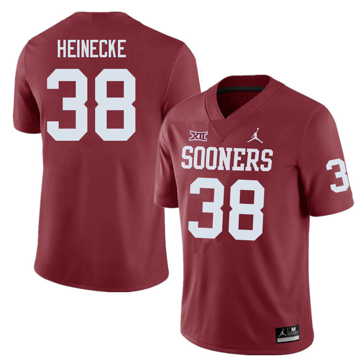 Men #38 Owen Heinecke Oklahoma Sooners College Football Jerseys Sale-Crimson - Click Image to Close